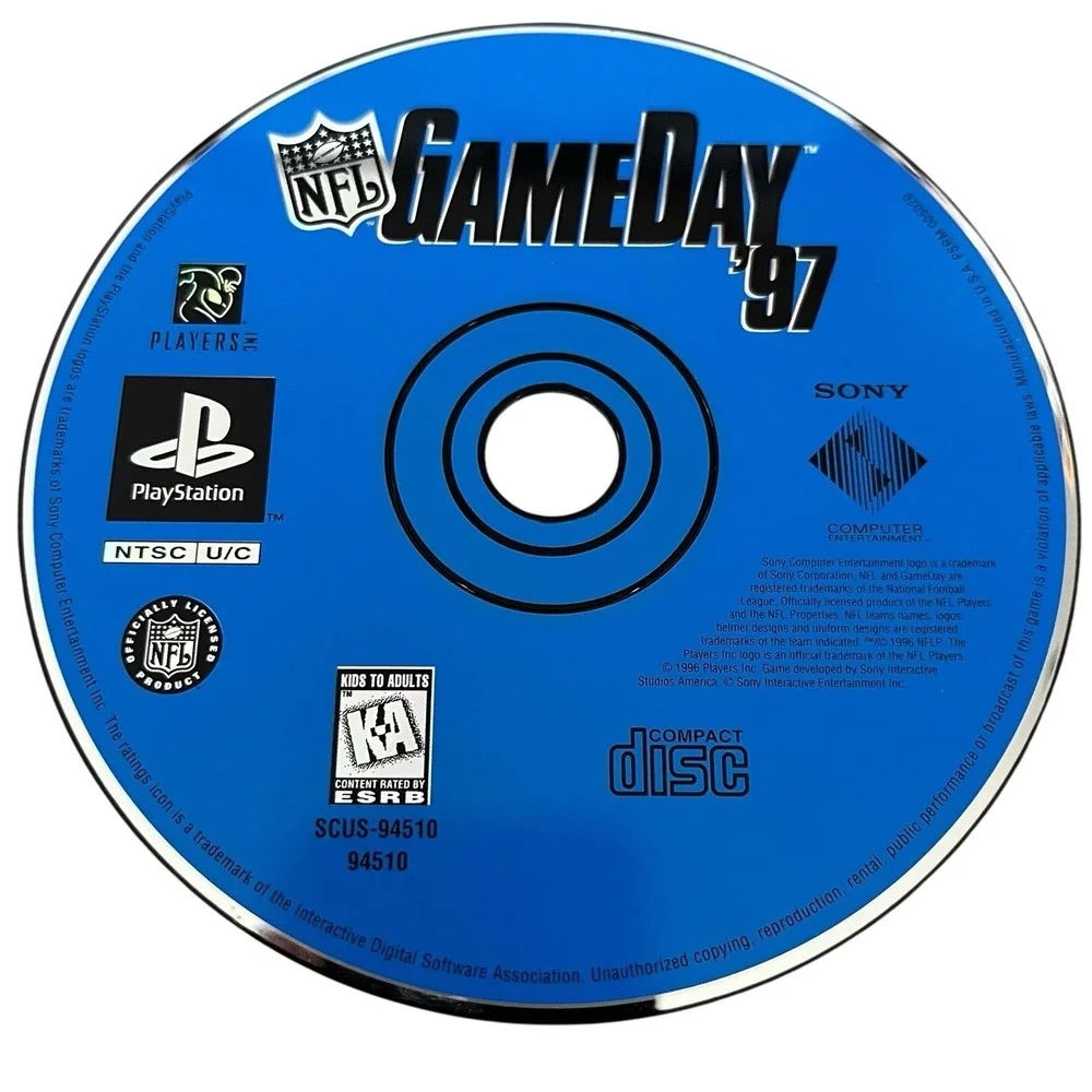 Sony PlayStation 1 PS1 NFL GameDay 97 1996 Video Game Football Vintage Classic